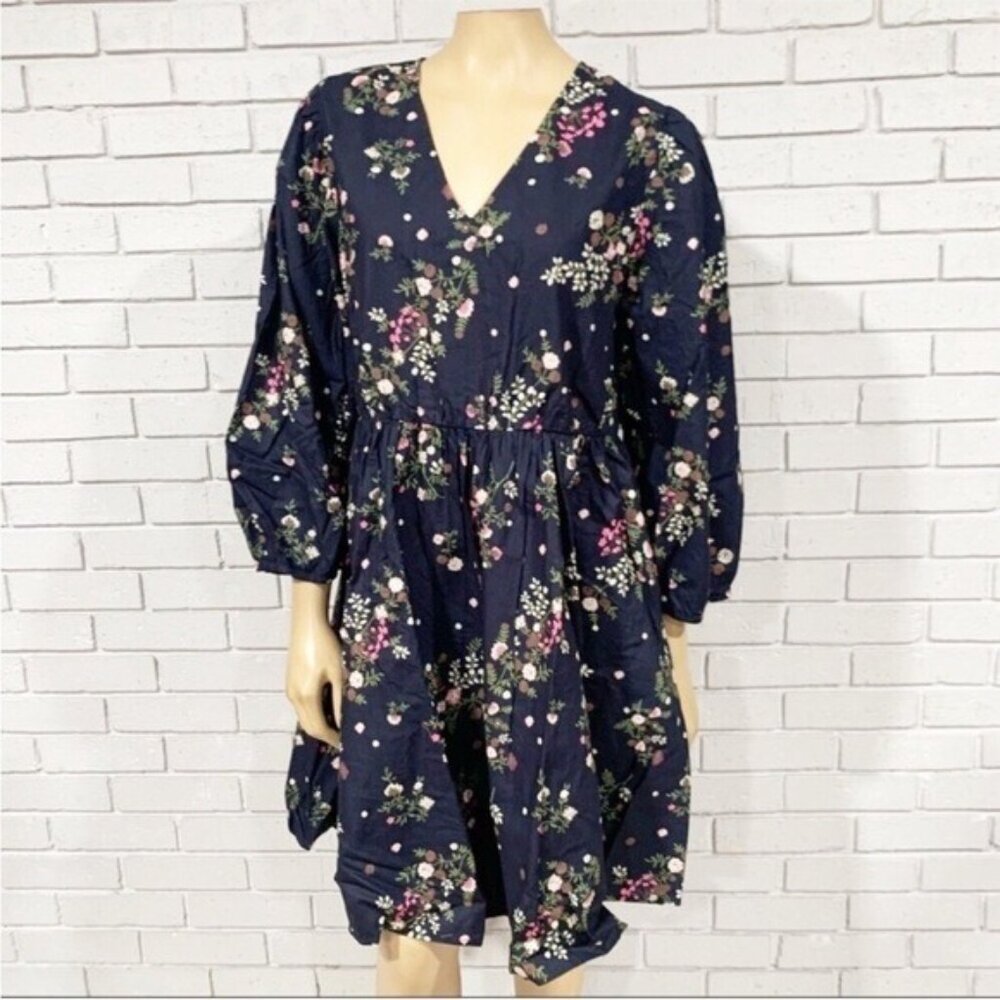 Y.A.S. Nula Volume Sleeve Floral‎ Smock Printed Dress - Size XL